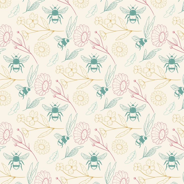 Free Vector hand drawn spring pattern design