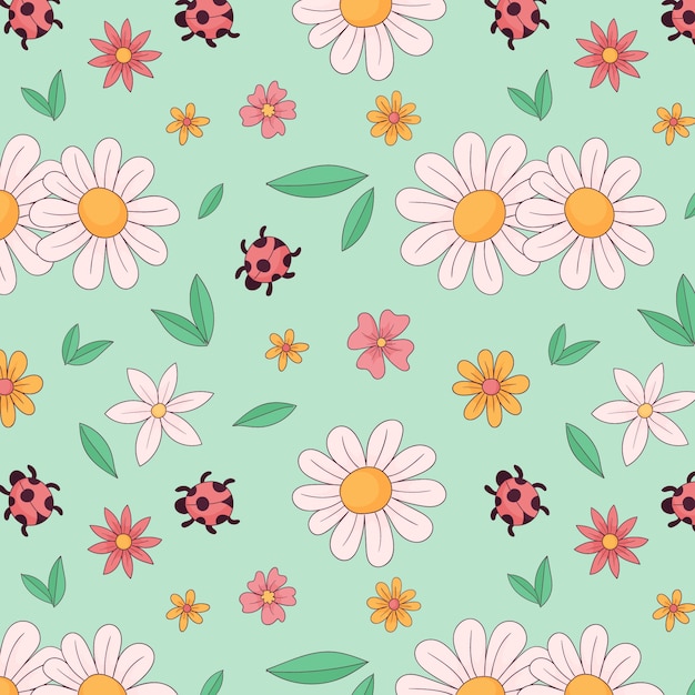 Free vector hand drawn spring pattern design