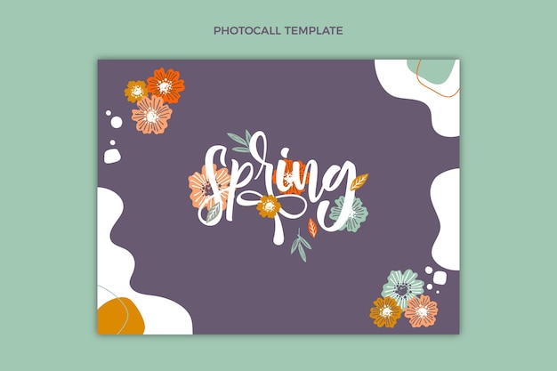 Hand drawn spring photocall template