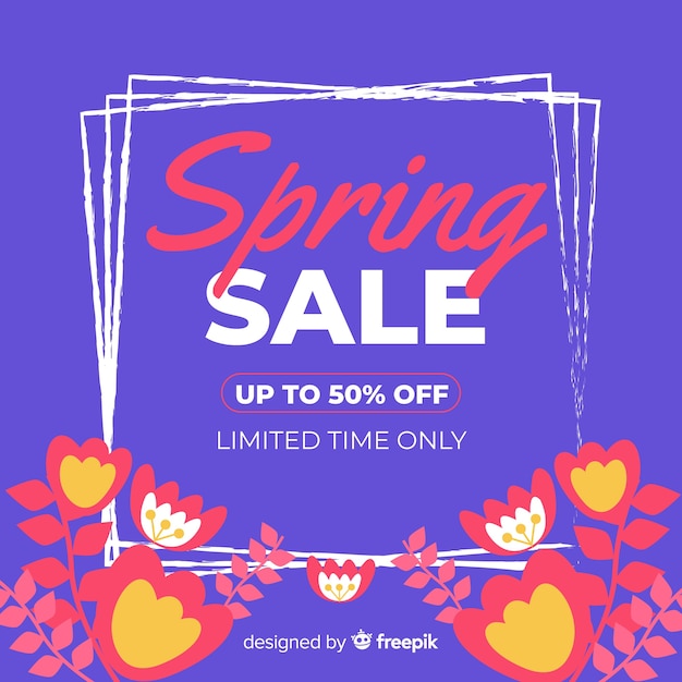 Free vector hand drawn spring sale background