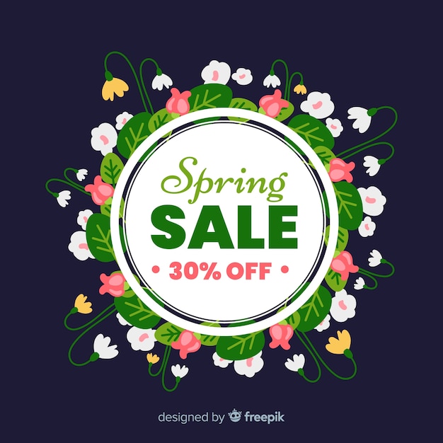 Hand drawn spring sale background