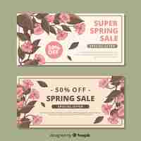 Free vector hand drawn spring sale banner