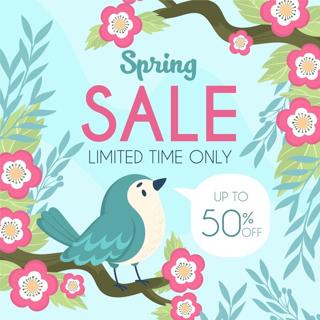 Hand drawn spring sale concept