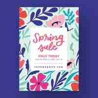 Free vector hand drawn spring sale flyer template