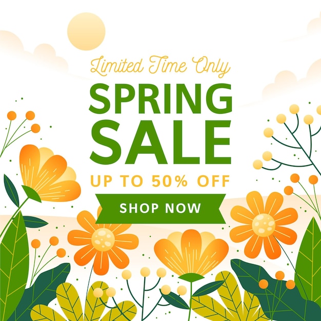 Hand drawn spring sale illustration