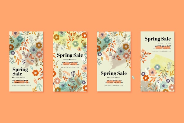 Hand drawn spring sale instagram stories