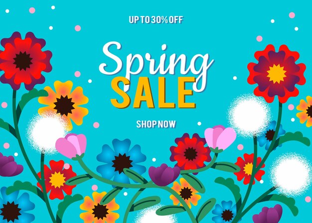 Hand drawn spring sale promo