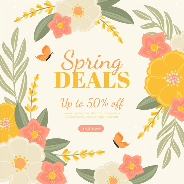 Free Vector hand drawn spring sale