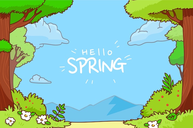 Free vector hand drawn spring time background