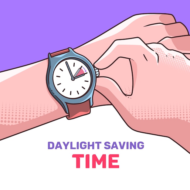Free vector hand drawn spring time change illustration