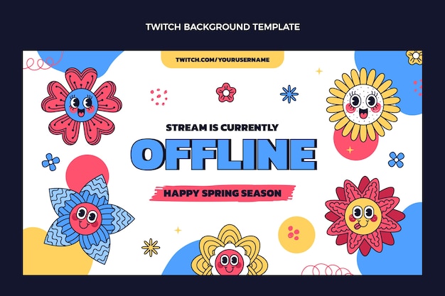 Free vector hand drawn spring twitch background