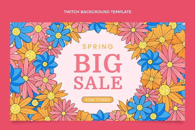 Free vector hand drawn spring twitch background