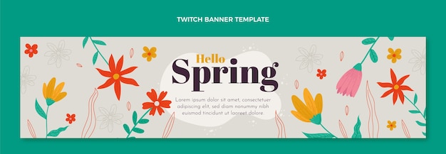 Free vector hand drawn spring twitch banner