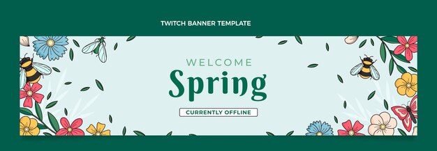 Hand drawn spring twitch banner