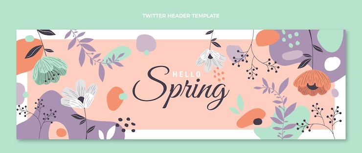 Free Vector hand drawn spring twitter header