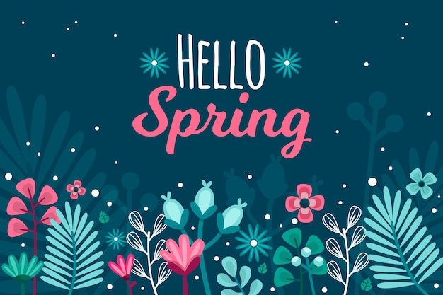 Free vector hand-drawn spring wallpaper concept