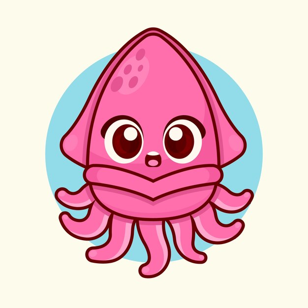 Hand drawn squid illustration