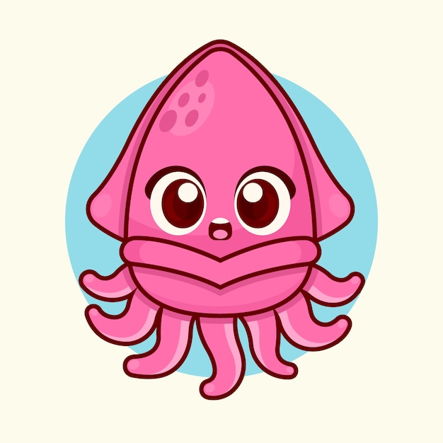 Hand drawn squid illustration