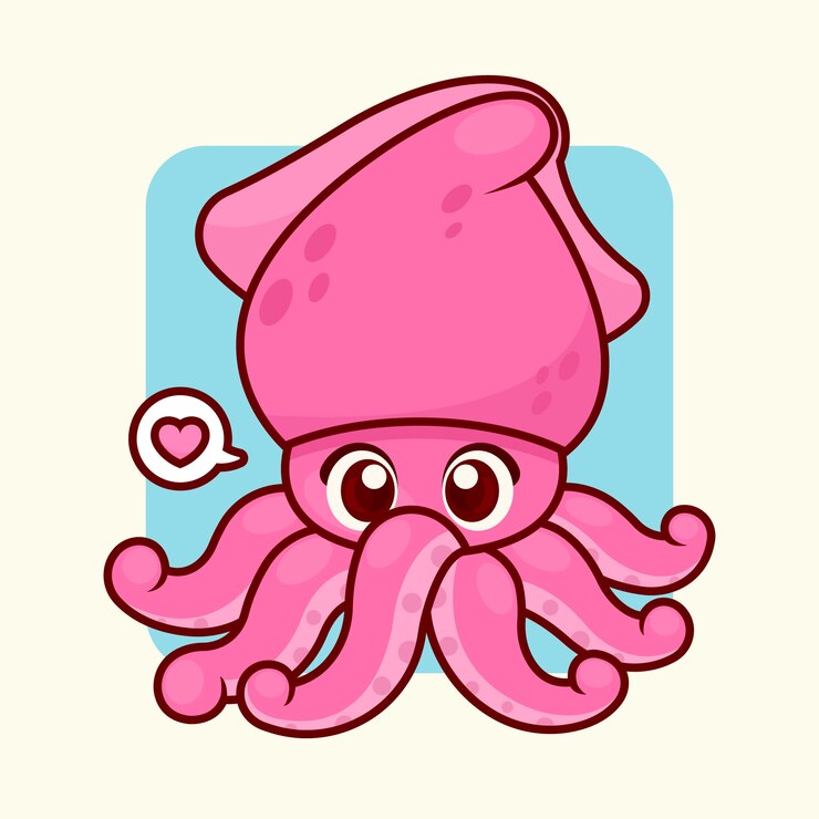 무료 Vector 손으로 그린 오징어 그림