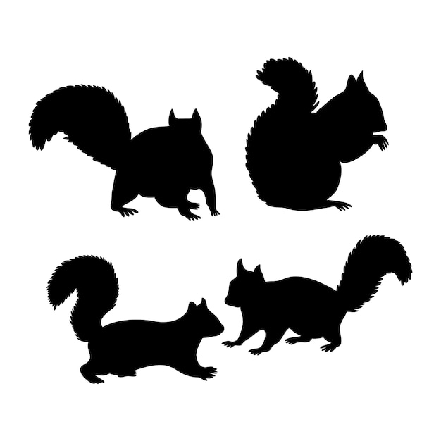 Free vector hand drawn squirrel silhouette