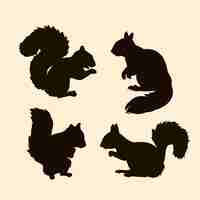 Free vector hand drawn squirrel silhouette