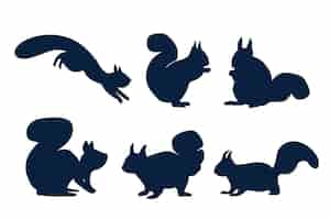 Free vector hand drawn squirrel silhouette