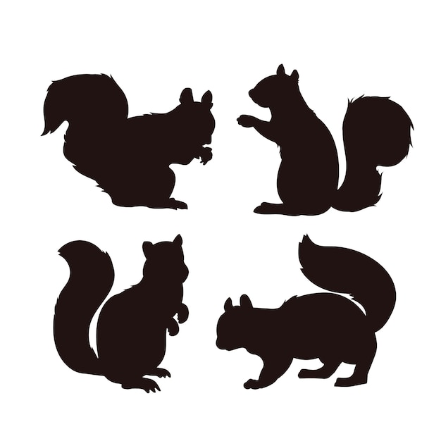 Vettore gratuito sagoma di scoiattolo disegnato a mano