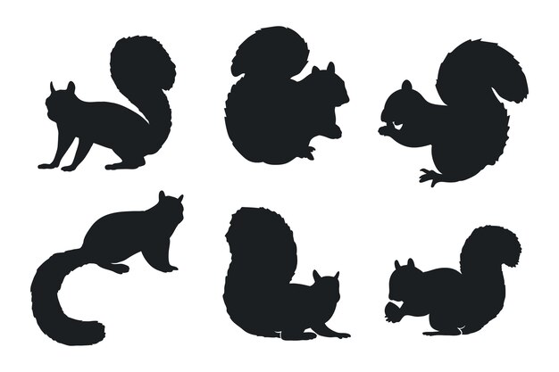 Hand drawn squirrel silhouette