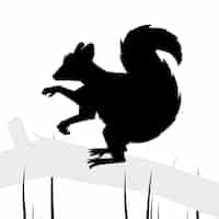 Free vector hand drawn squirrel  silhouette