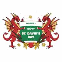 Free vector hand drawn st. david's day illustration