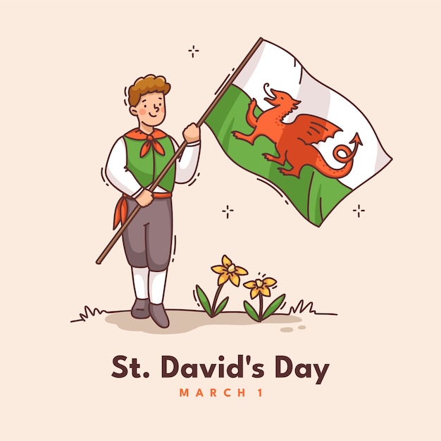 Free vector hand drawn st. david's day illustration