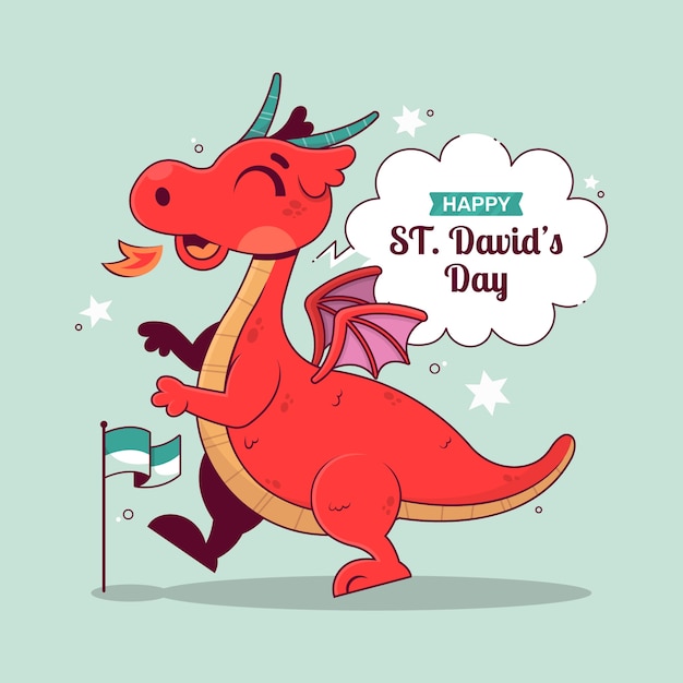 Free vector hand drawn st. david's day illustration