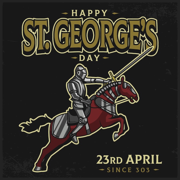 Free vector hand drawn st. george's day illustration with knight