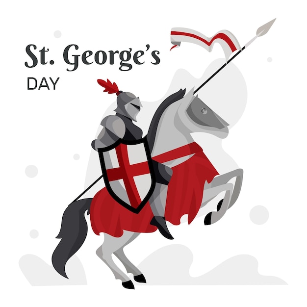 Hand drawn st. george's day illustration with knight