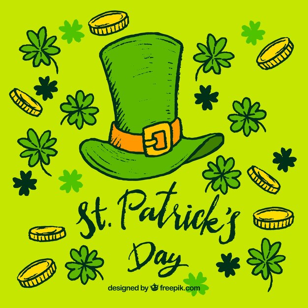 Hand drawn st. patrick's day background