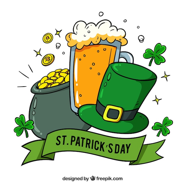 Free vector hand drawn st. patrick's day background