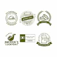 Free vector hand drawn st. patrick's day badge collection