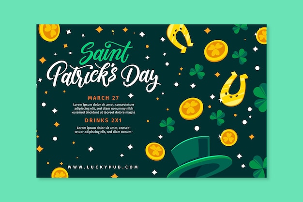 Hand drawn st. patrick's day banner template