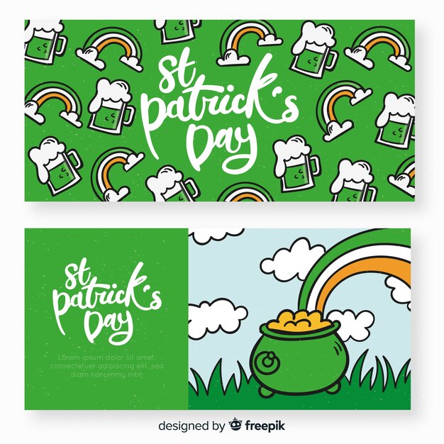 Hand drawn st. patrick's day banner