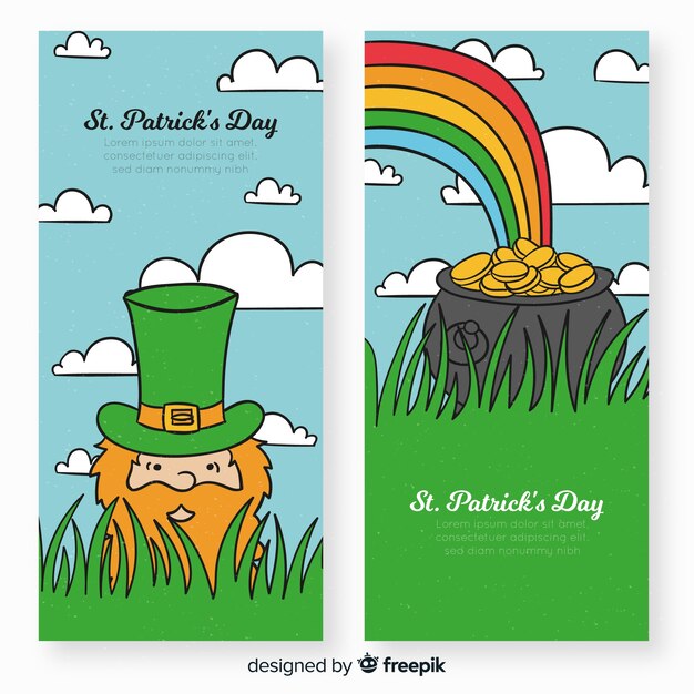 Free vector hand drawn st. patrick's day banner