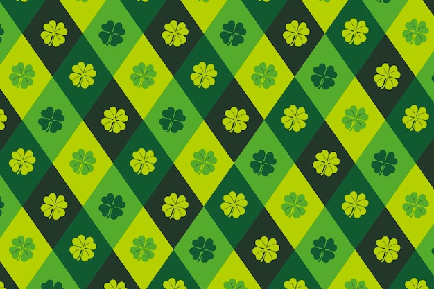 Free vector hand drawn st patrick's day clovers pattern background