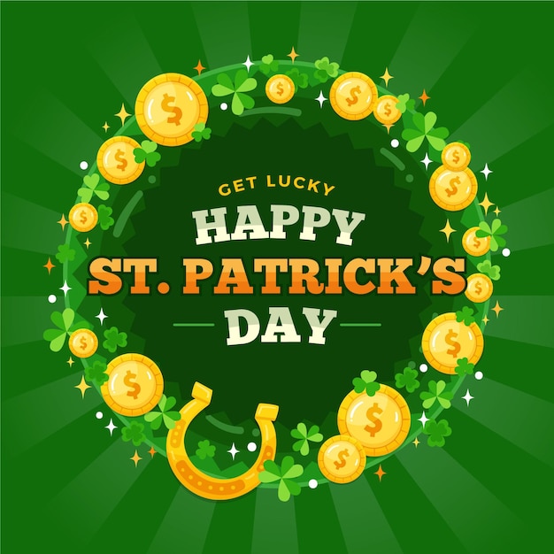 Free vector hand drawn st. patrick's day coins