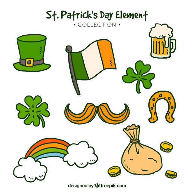 Free Vector hand drawn st patrick's day element collection