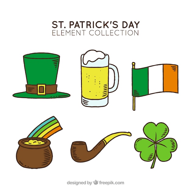 Free vector hand drawn st. patrick's day element collection