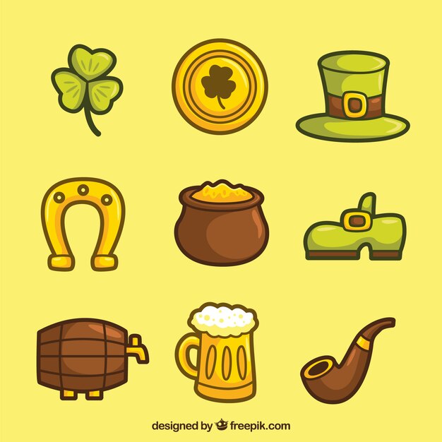 Hand drawn st. patrick's day element pack