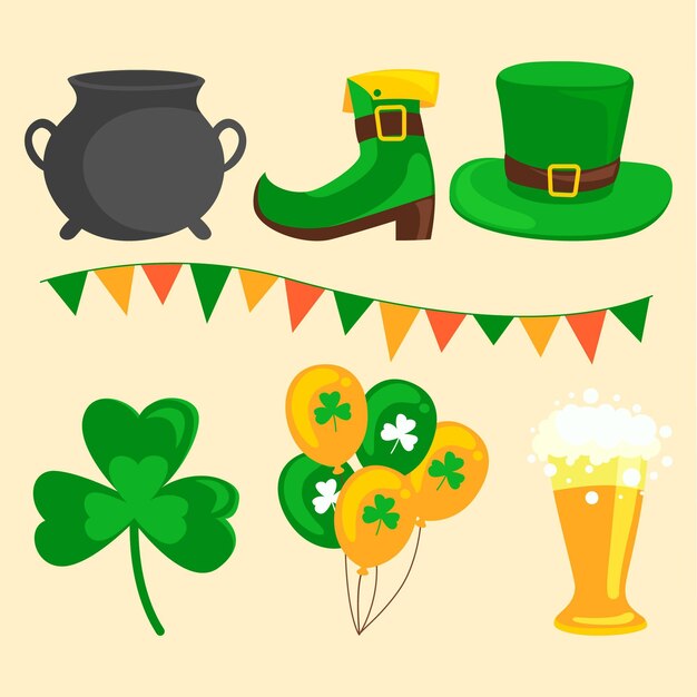 Free vector hand drawn st. patrick's day elements set