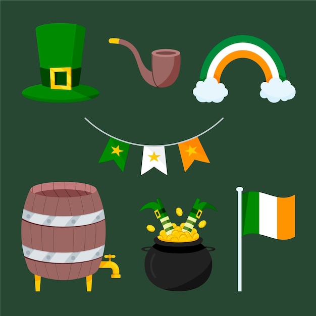 Hand drawn st. patrick's day elements set