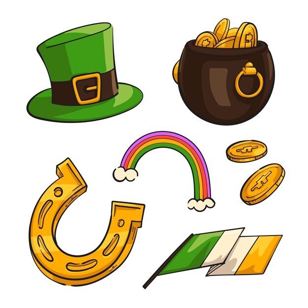 Hand drawn st. patrick's day elements