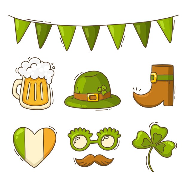 Hand drawn st. patrick's day elements