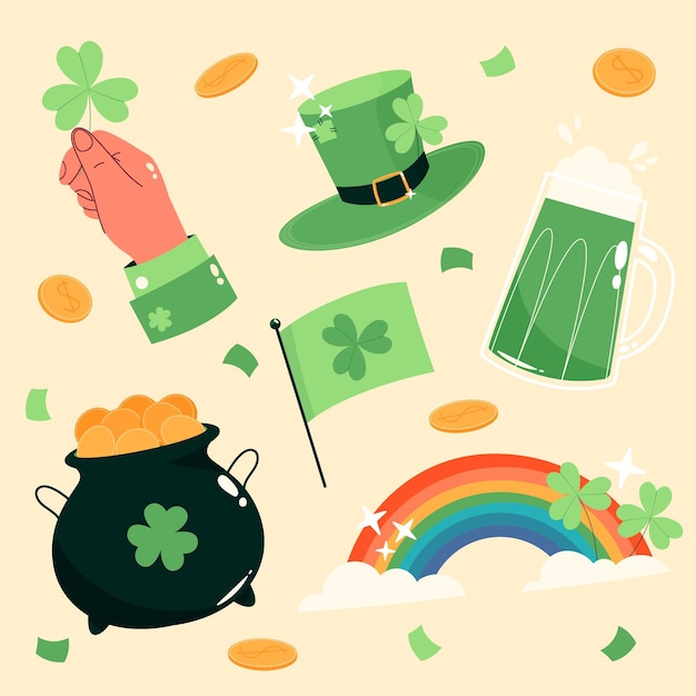 Hand drawn st. patrick's day elements